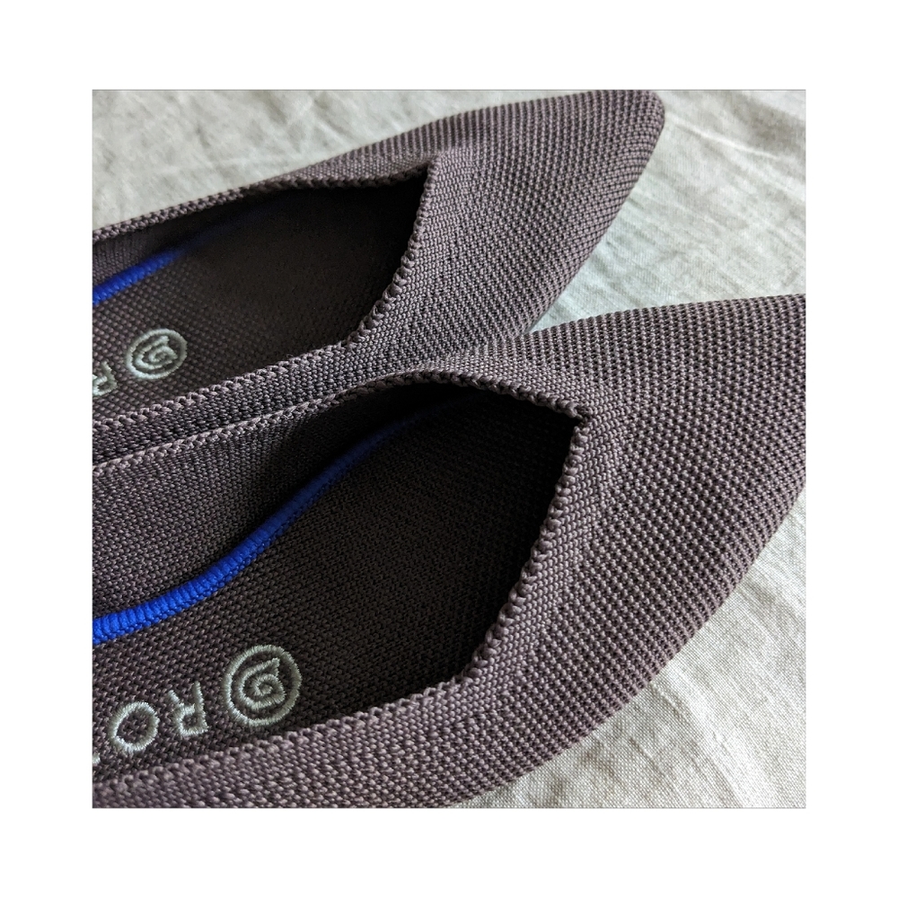 NEW Rothy's Grey Pointed Toe Flats - Picture 2 of 4
